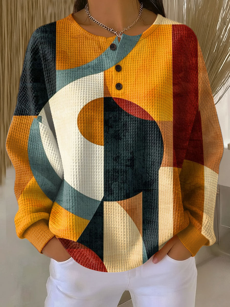 Lærke™ - ジオメトリックパターンのガウフレ編みプルオーバー
