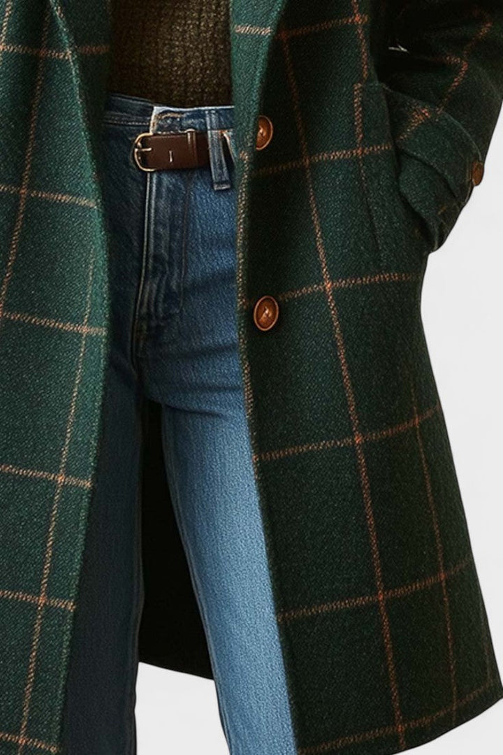 Yrsa™ | Elegante cappotto in tweed a motivo tartan